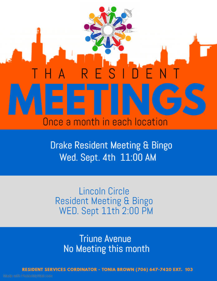 20190904 Resident Meeting Thomaston Housing Authority